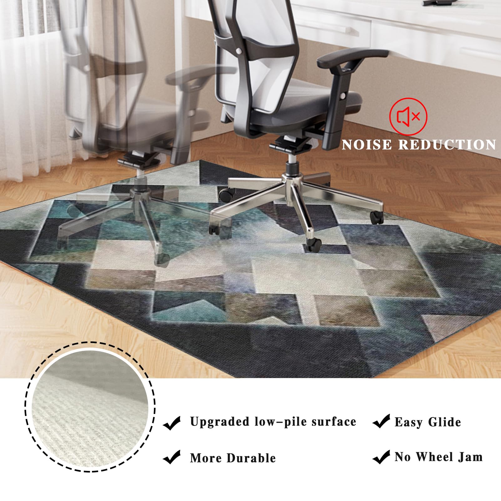 Tapis de Chaise pour Moquette et Parquet, Tapis de Protection de Sol, Tapis Chaise Gaming Antidérapant, Tapis protège-Sol pour Chaise de Bureau, Tapis Gaming Sol pour Sols durs 100 x 120 cm