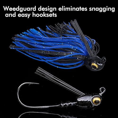 Miniatura 4 de Goture Plantillas de lubina con protector de malezas Plantillas de pesca Faldas de silicona Jigs Flipping Jig Swim Jig Streamlined Head Fishing