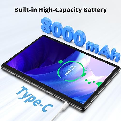 Miniatura 5 de Tablet Android, tableta Android 13 de 10.1 pulgadas, 6 GB de RAM 128 GB de ROM, expansión de 1 TB, tableta con batería larga de 8000 mAh, tableta