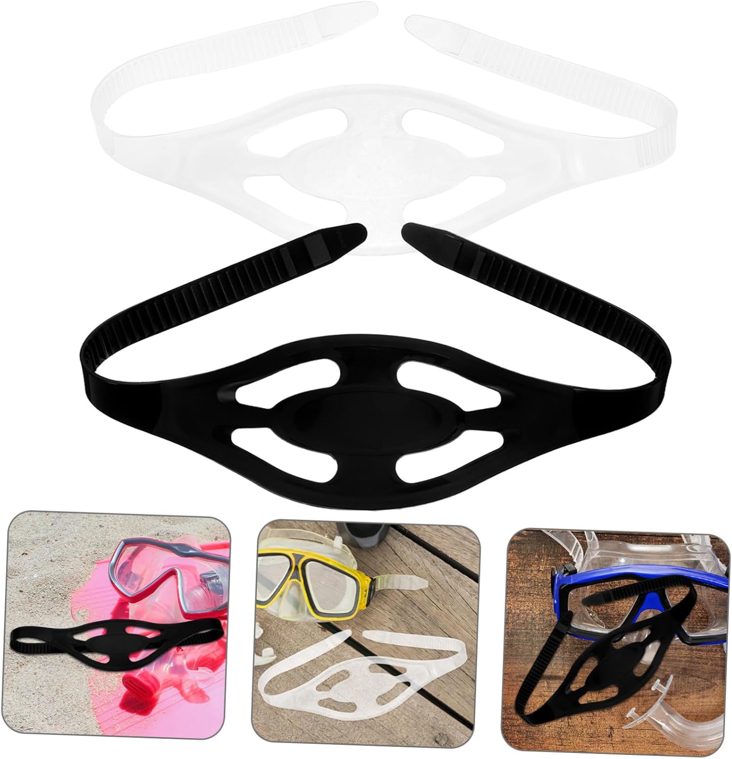 SUPVOX 2pcs Diving Goggles Mask Accessory Band Goggle Bungee Straps Scuba Mask Strap Retainer Comfortable Silicone Dive for Snorkeling