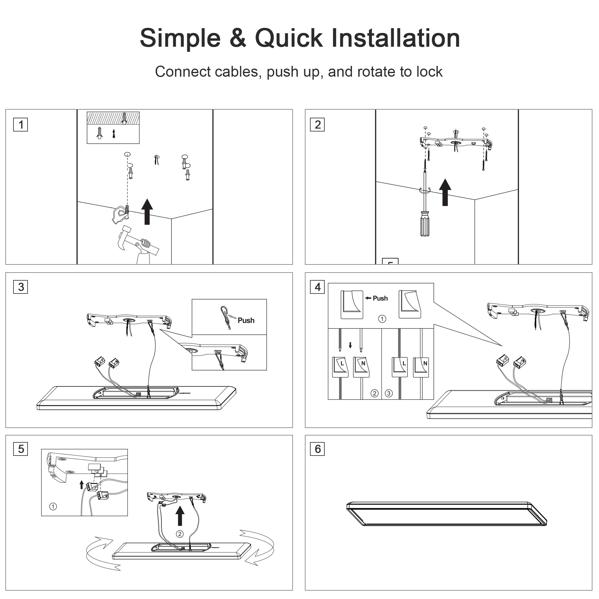 Comely LED Deckenlampe Rechteckig 24W Weiß | Dimmbar mit Fernbedienung, LED Panel Deckenleuchte, 3000K-6500K CCT, Modern Flache Deckenlampe