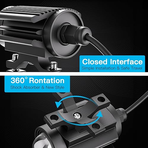 Miniatura 3 de Luces de conducción de motocicleta, 2 unids amarillo blanco bi color 6000LM 60W LED motocicleta conducción niebla luces antiniebla, aleación de