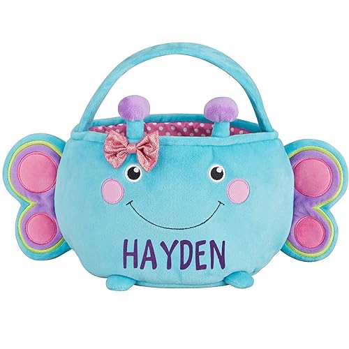 Miniatura 2 de Let's Make Memories - Canasta de Pascua personalizada con amigos peludos, canasta para niños, diseño de mariposa, solo incluye la canasta, 10