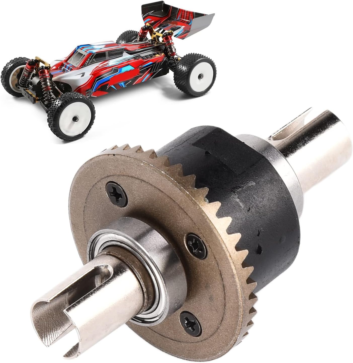 Dilwe RC Differential Gear,Durable Metal Differential Gear Replaceable Parts for 104001 1/10 RC Model Car