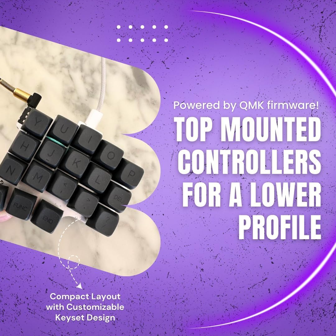 Clavier mécanique ergonomique divisé, alimenté par QMK, prise en charge du commutateur MX, disposition à 36 touches avec rétroéclairage RVB, connectivité USB-C, touches et commutateurs