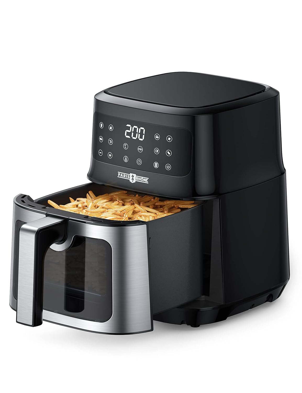 PARIS RH NE hot air fryer 4L XL with viewing window 8-in-1 airfryer dishwasher safe with one-touch operation