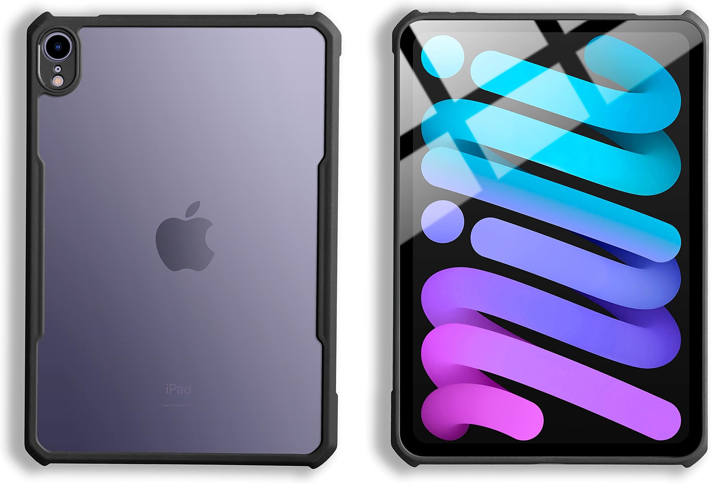 for iPad mini 7 A17 Pro Case, for iPad mini 7th/6th Generation Ultra Thin (2024/2021) Matte Back Clear Case, Flexible TPU, Absorbs Shock, Lightweight, Thin (Black)