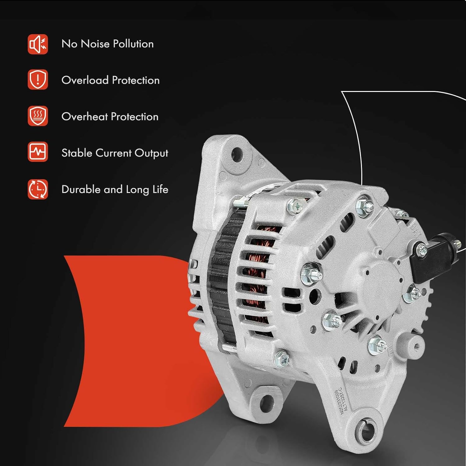 A-Premium Alternator Compatible with Nissan D21 1990 1991 1992 1993 2.4L, 12V 60A 1-Groove Pulley Clockwise