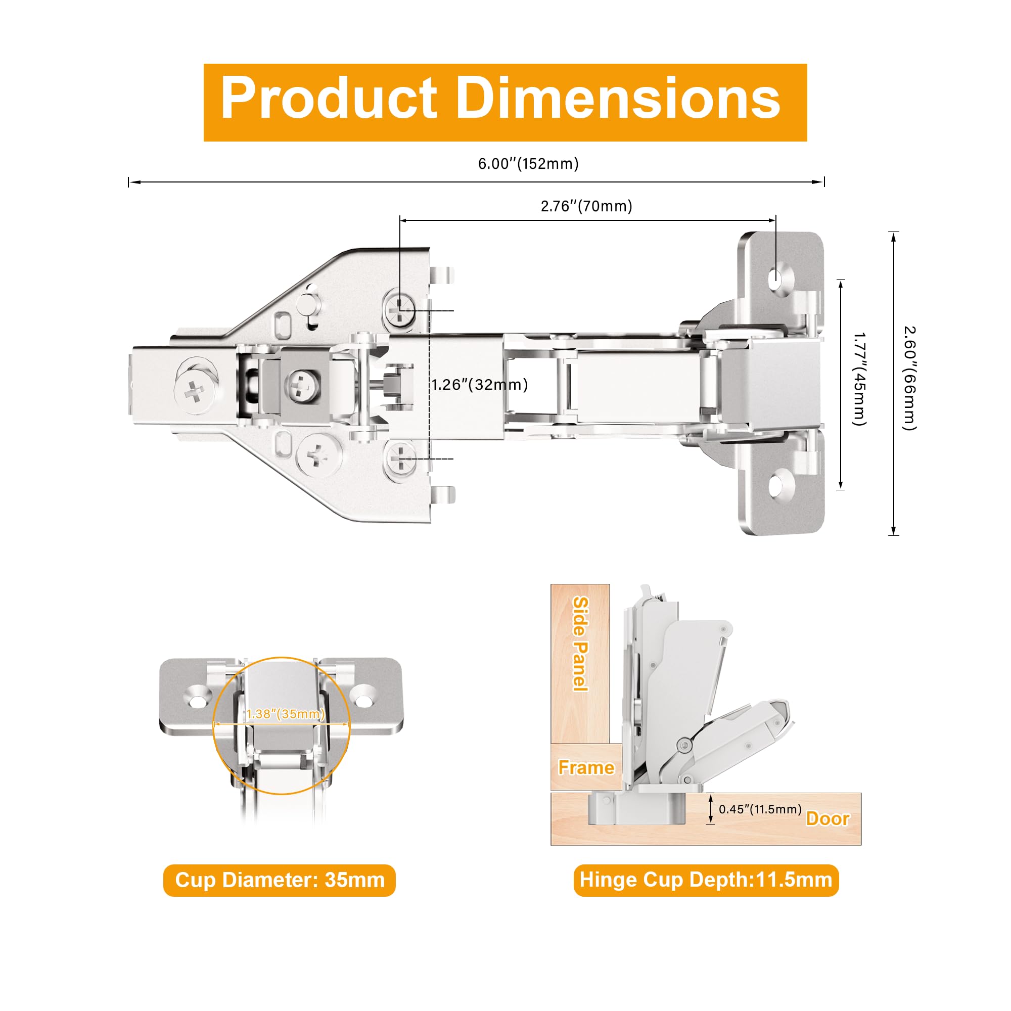 2-Pack 165 Degree Lazy Susan Hinges 50% Faster Install — Amazon image 8