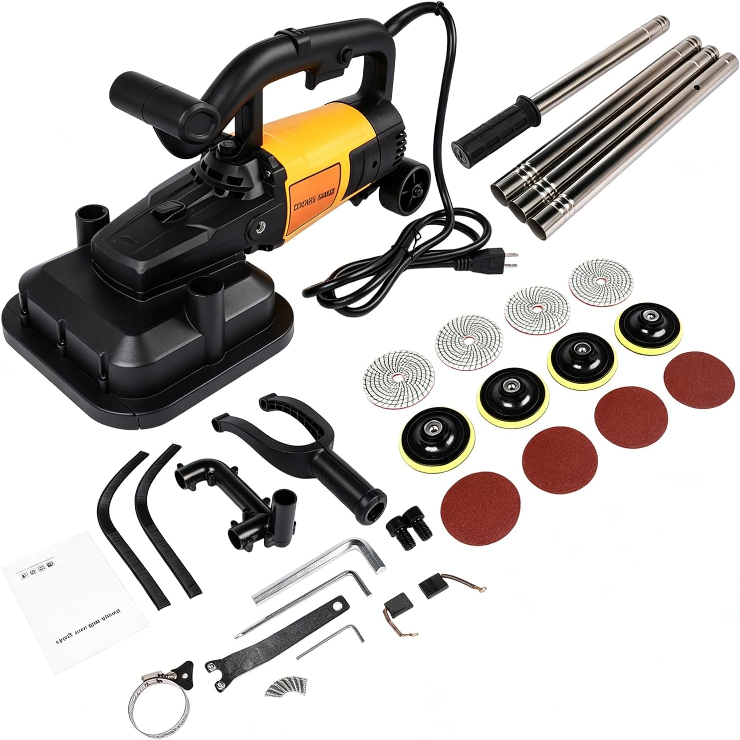 3800W 4-Head Concrete Floor Grinder Machine 6-Speed Control