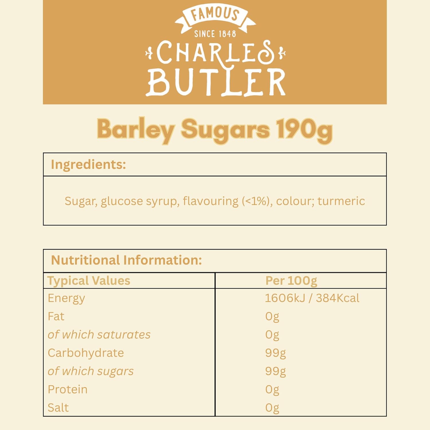 Charles Butler Barley Sugars 6.7oz (Pack of 3) | Handmade Old Fashioned Barley Sugar Candy Drops | Traditional British Hard Candy Gift Box | English Hard Boiled Sweets | Confectionery from England, UK