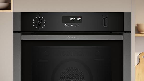 NEFF, N50, B6ACH7AG7B, 60cm Built-in Single Oven with Hide®, Home Connect, Pyrolytic Self-Cleaning with Easy Clean, CircoTherm, and LCD display in Graphite-Grey - 2