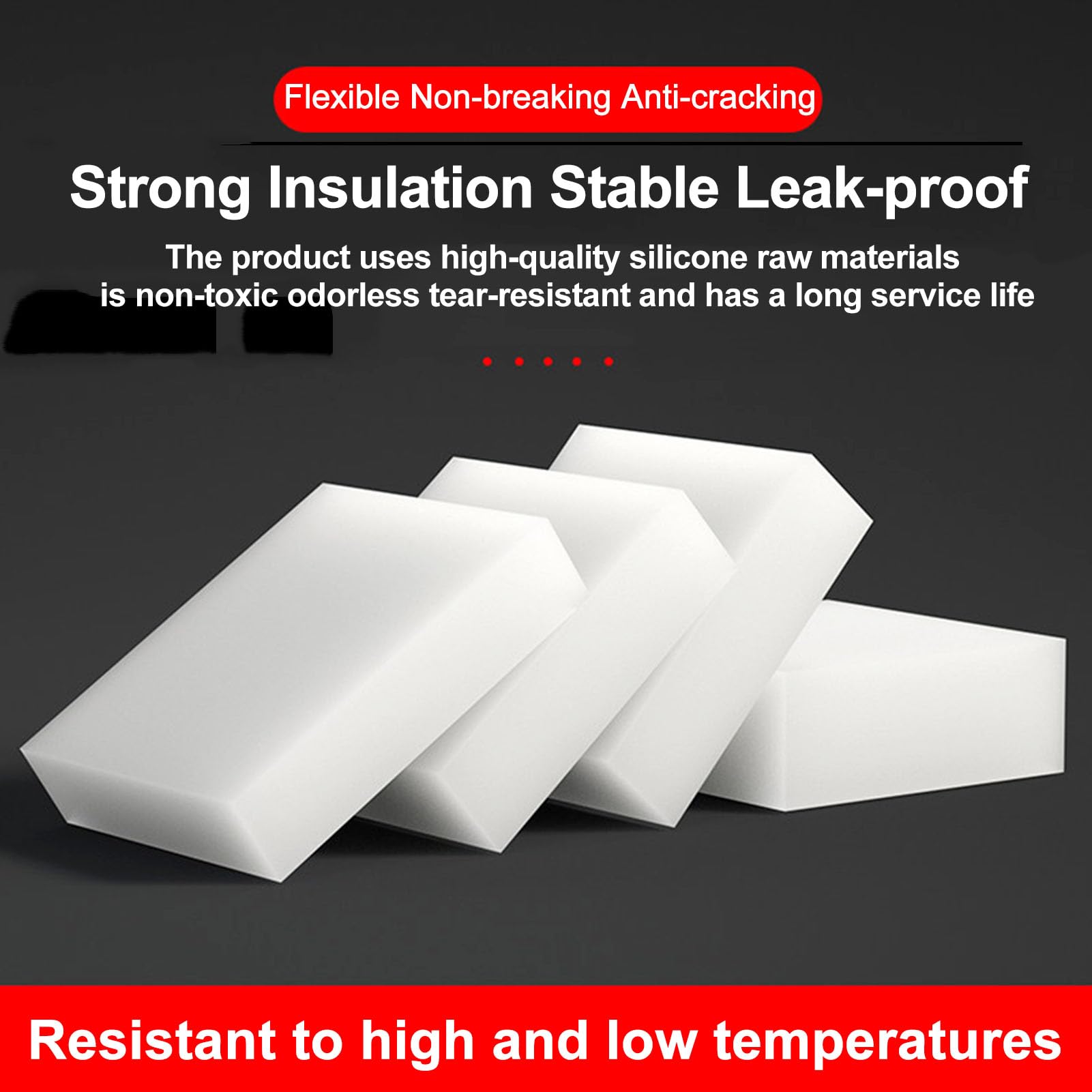 Tappetino Ammortizzante in Silicone Solido Bianco, Pezzo Singolo, Dimensioni 300mm di Lunghezza, per Smorzamento unità di Controllo Elettronica,Thickness 15mm