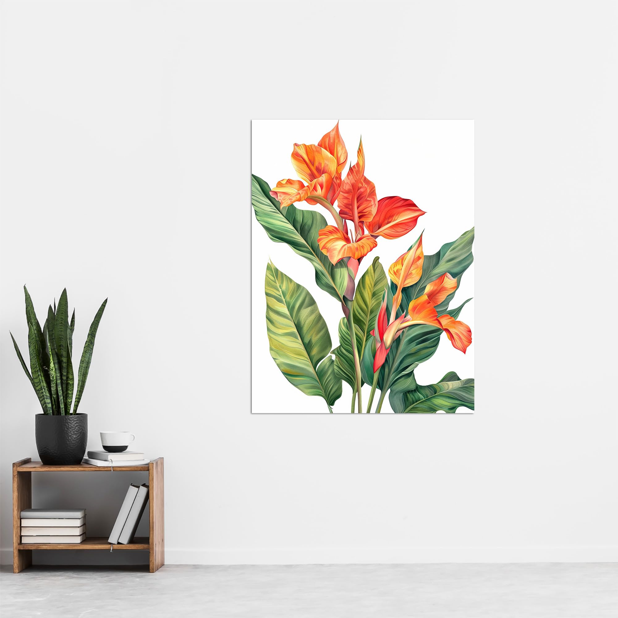 Amazon.com: Artery8 Canna Lily Flower Bright Botanical Painting