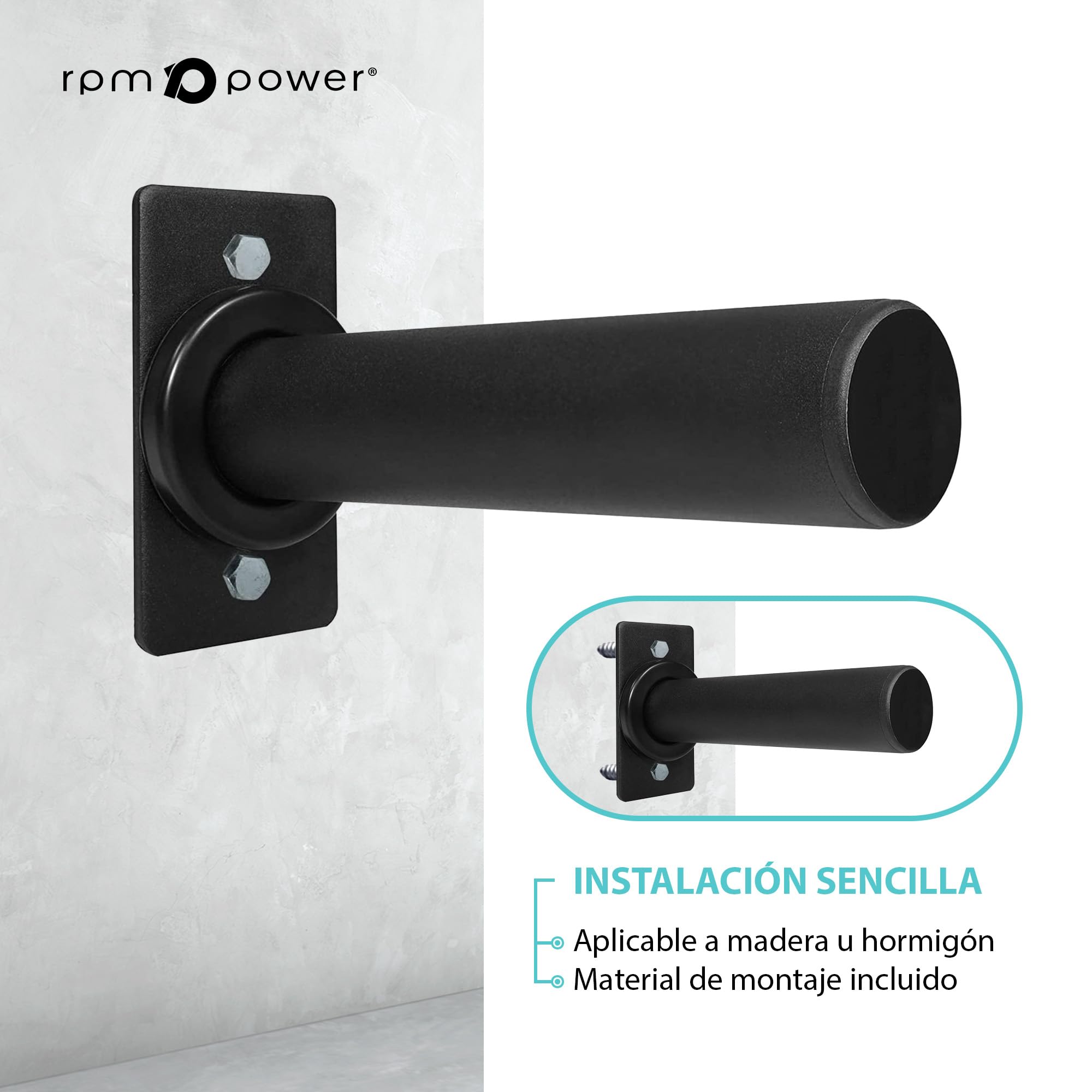RPM Power Soporte de pared para discos de peso olímpicos (par) – 5 cm de almacenamiento para discos de peso