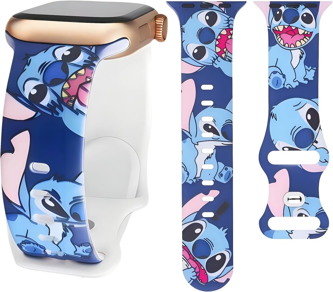 Cute Cartoon Design Pattern Printed Bands Compatible with Apple Watch Band 38mm 40mm 41mm, Grade Soft Silicone Sports Wristband Strap for iWatch Ultra SE & Series 11/10/9/8/7/6/5/4/3/2/1