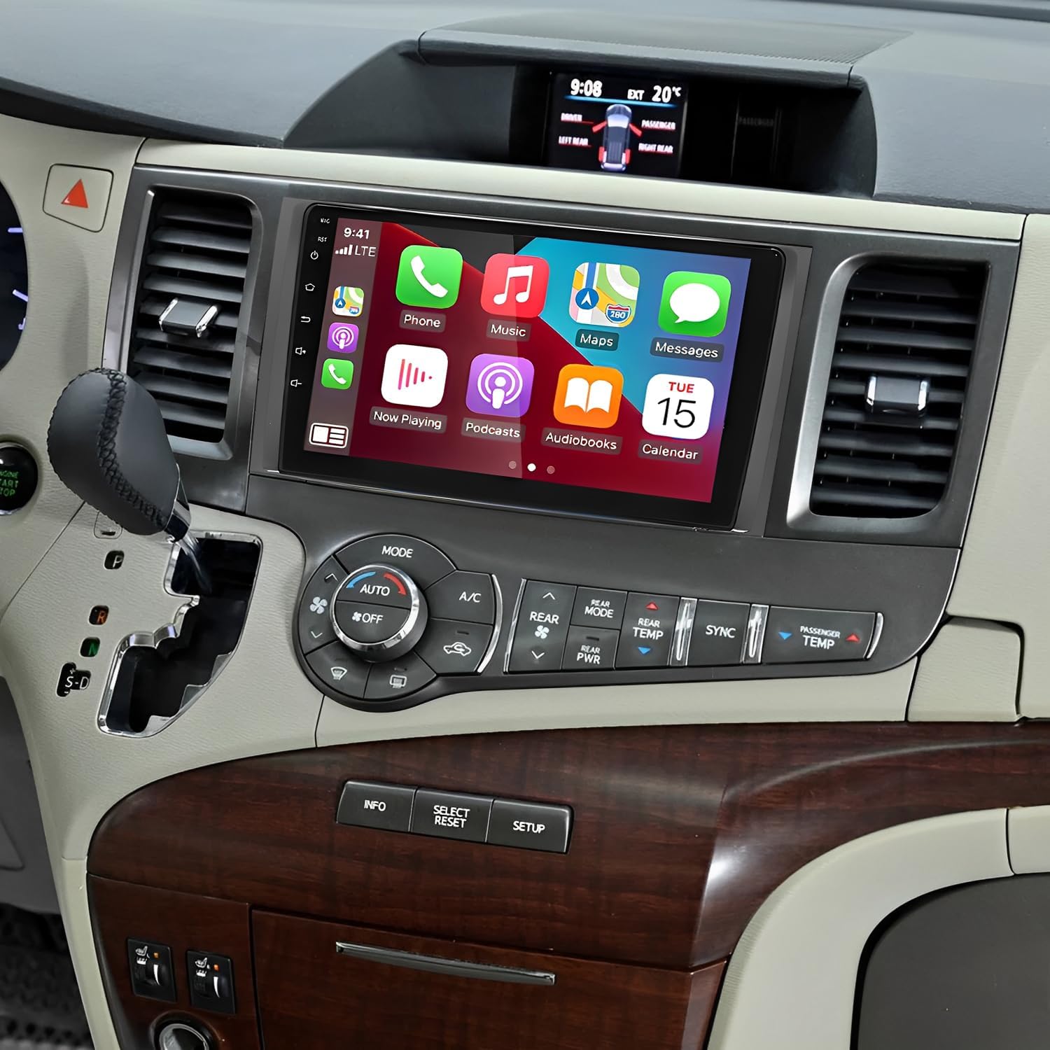 9 Inch Car Stereo Radio for Toyota Sienna 2011-2012-2013-2014 with Carplay/Android Auto, IPS Touch Screen Android 13 Car Radio with GPS Navigation Bluetooth,2+32GB