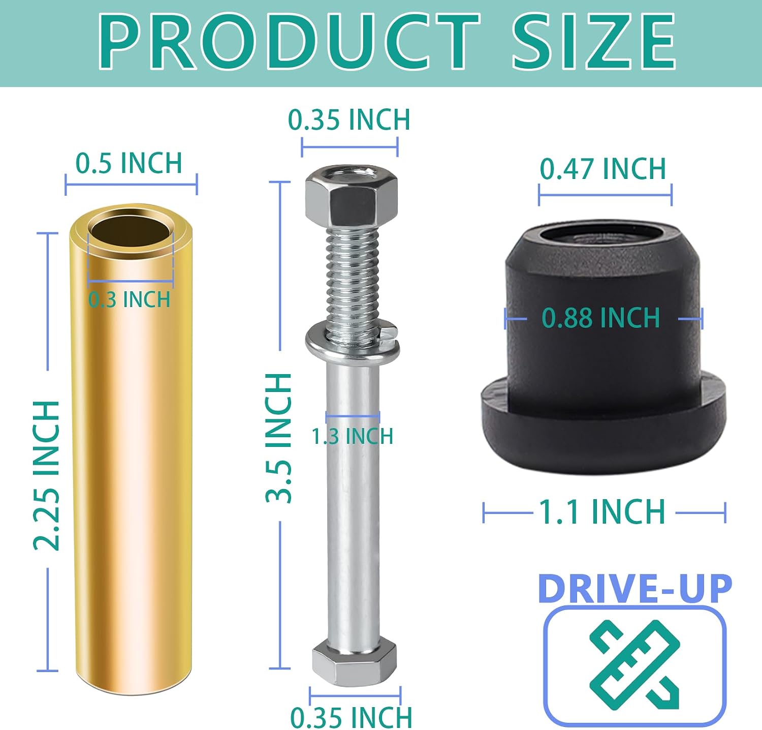 DRIVE UP Golf Cart Bushings Kit for Club Car DS, Rear Spring Polyurethane Bushings and Sleeves Screw Set for Club Car DS 1992-Up Gas and Electric Models OEM 1015583 1012303 8755