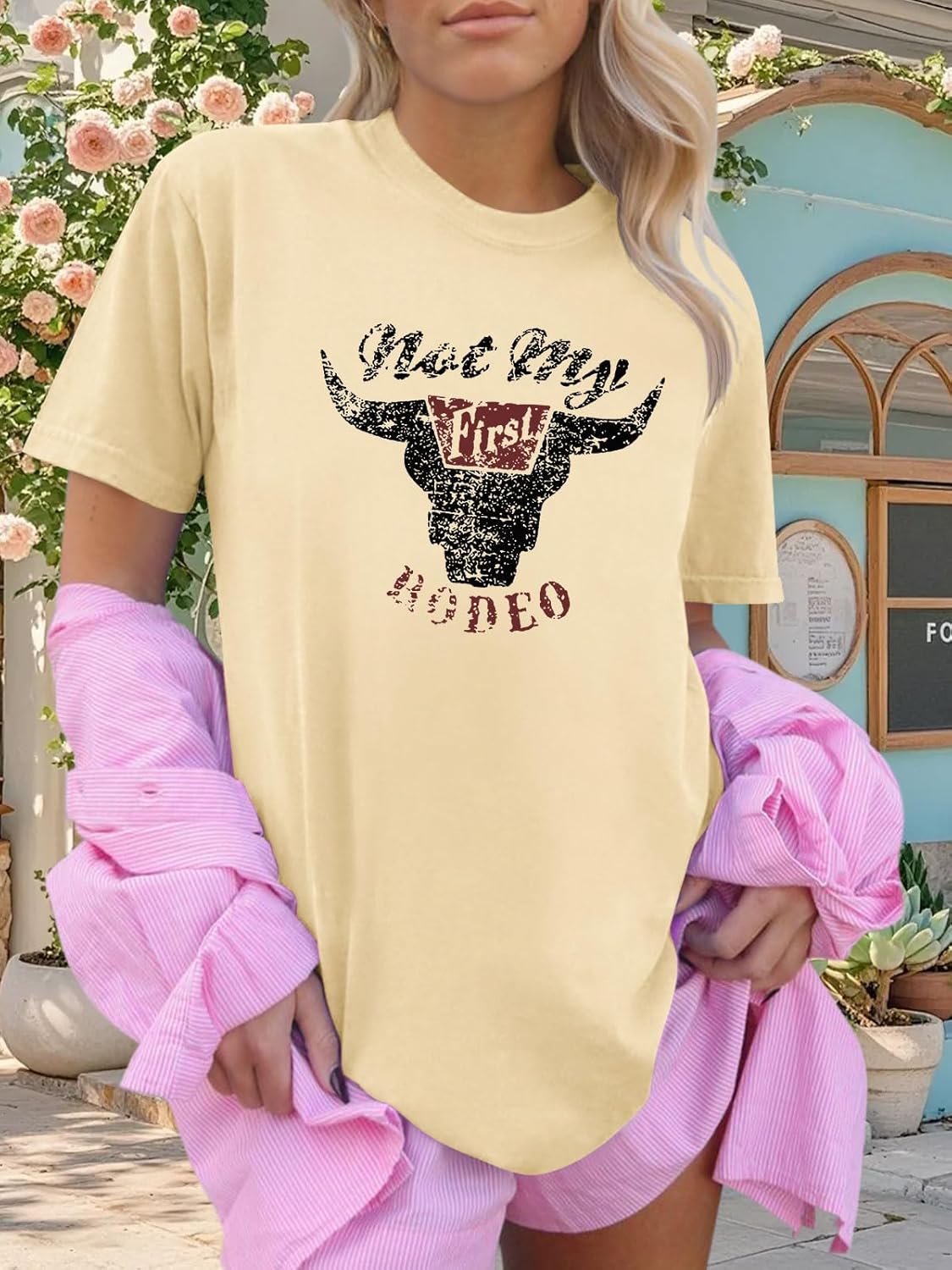 Cowgirl Shirts for Women Oversized Western Country Music Concert T-Shirts Vintage Cowboy Short Sleeve Tee Tops - Image 3