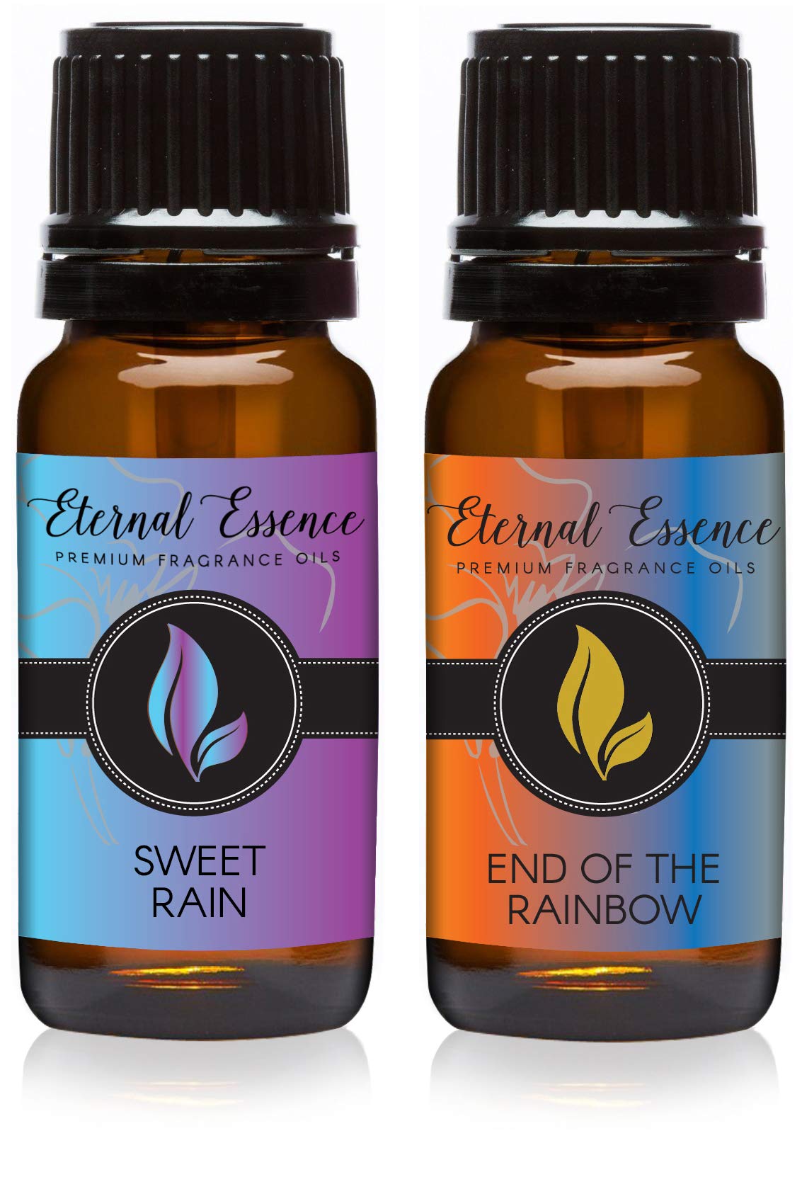 Eternal Essence Oils 2 Pack 10ml Premium Fragrance Oil - Sweet Rain &amp; End of The Rainbow - for Candle, Soap Making, Aromatherapy, Diffusers, Home Care, &amp; Humidifiers