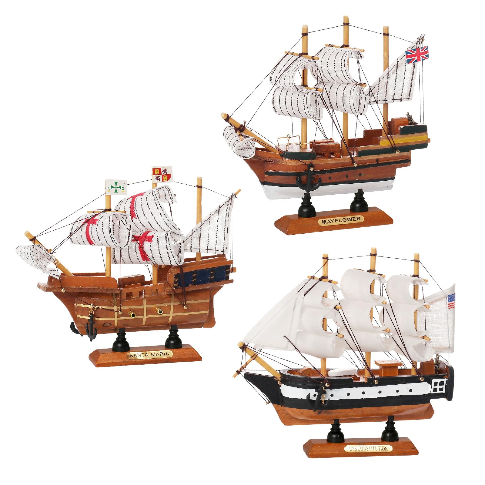 Amazon.com: NAUTIMALL Historic Wooden Ship Models 6inch Set 3 Pack