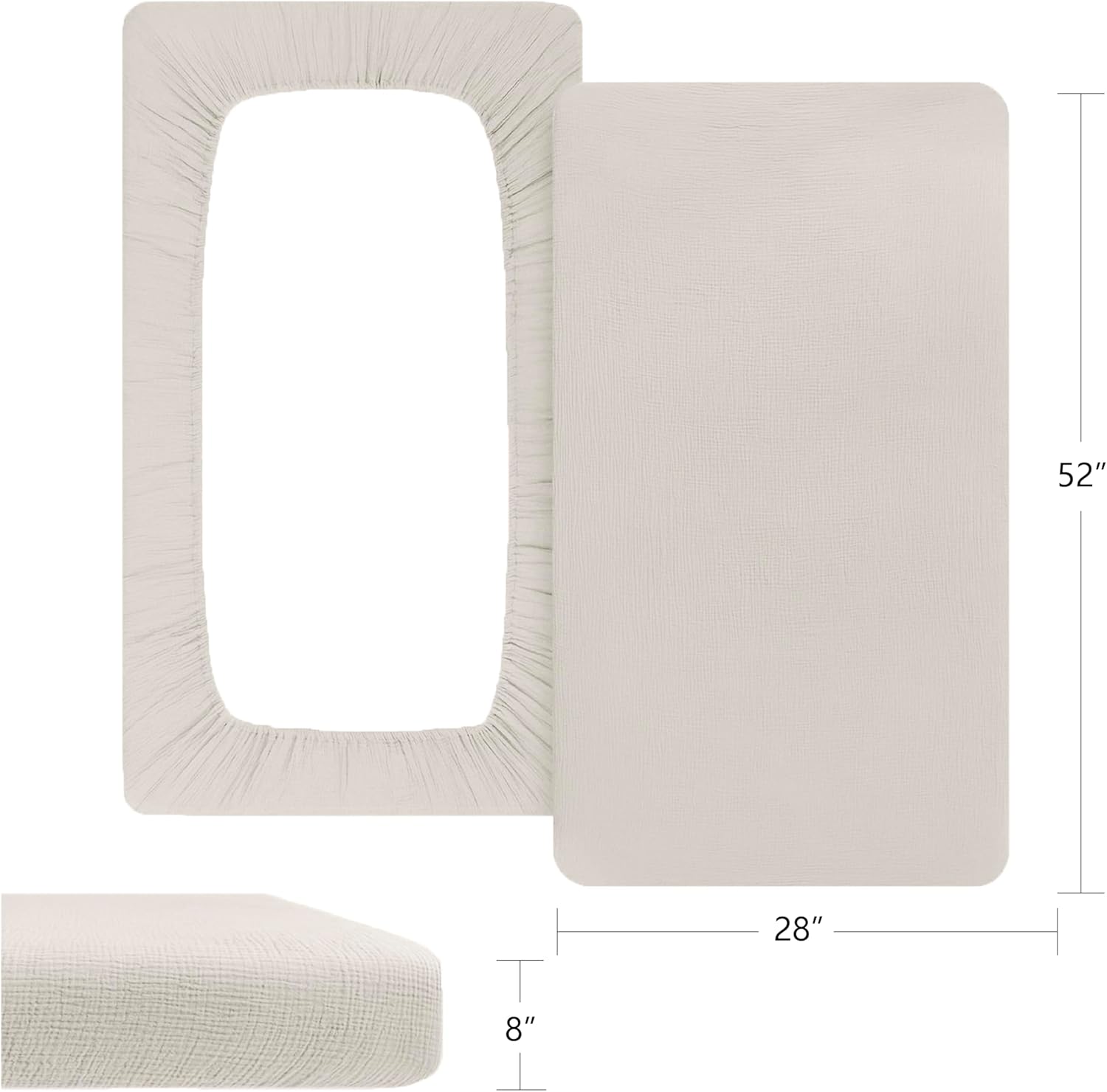 4-Pack Muslin Crib Sheets for Girls Boys, Boho Soft 100% Cotton Nursery Decor for 52" x 28" Standard Crib Mattress (Apricot & Pink & Floral & Blossom)