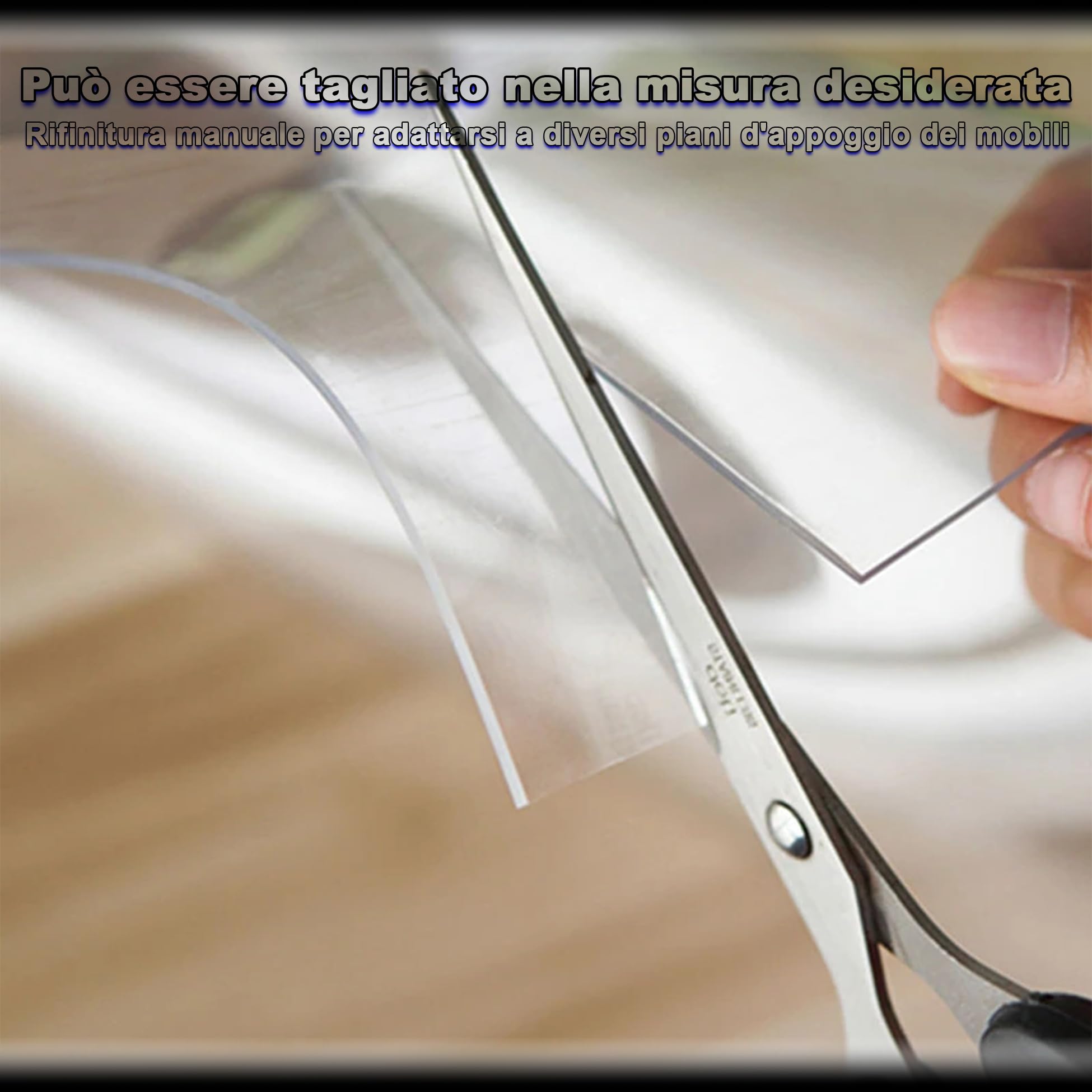 Tovaglia Plastificata Trasparente 95x170cm, Pvc Impermeabile e Antimacchia Lavabile,Protezione Tavolo Trasparente Riutilizzabile Copritavolo Per Tavoli di Ristoranti/Bar, Trasparente 1.5mm