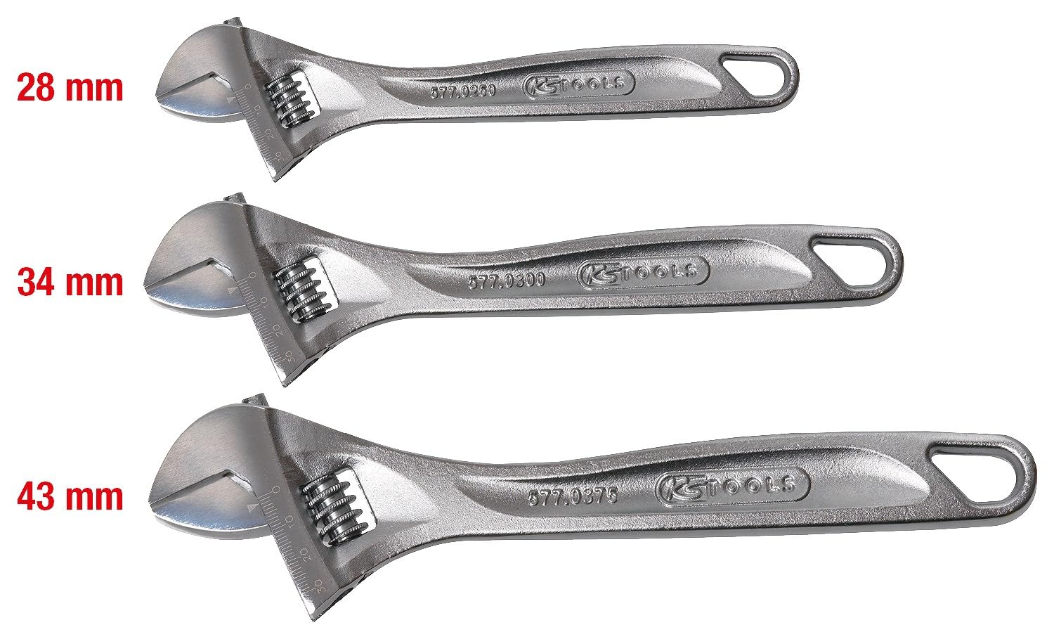 KS Tools 577.0399 - Pack de 3 llaves ajustables