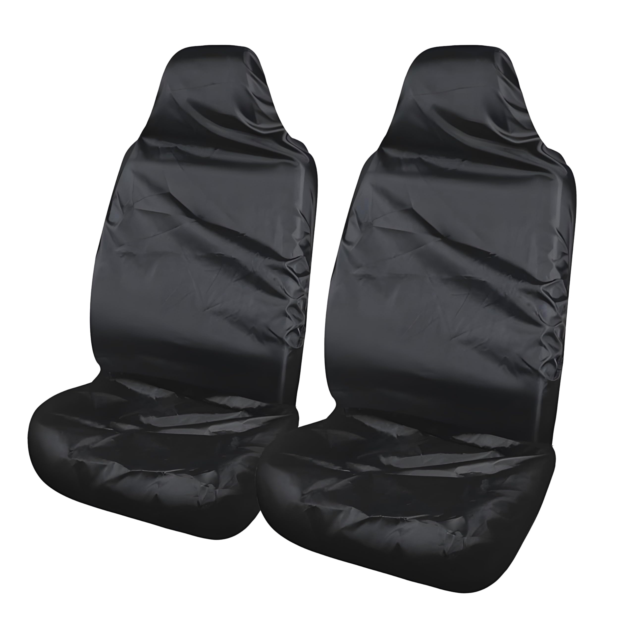2 Piezas Fundas de Asiento de Coche Delantero de Nailon Impermeable, Resistentes, Transpirables y Antisudor, Ajuste Universal, Protectores Negros para Coches, Camionetas y SUV (2 Piezas)