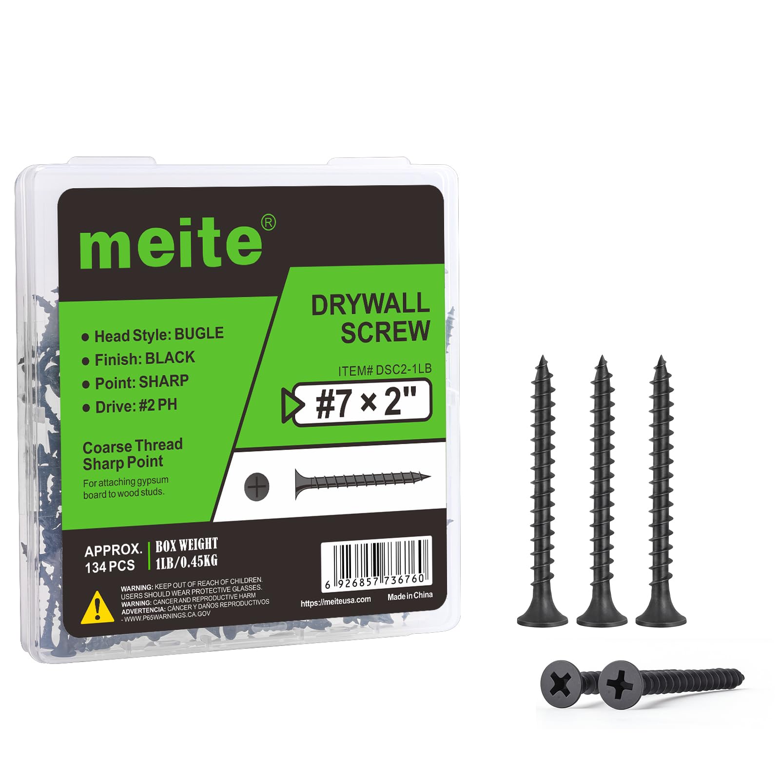 Meite Drywall Screws #8 - 2-1/2" - 93 Count -9 Meite Drywall Screws #8 - 2-1/2" - 93 Count -9