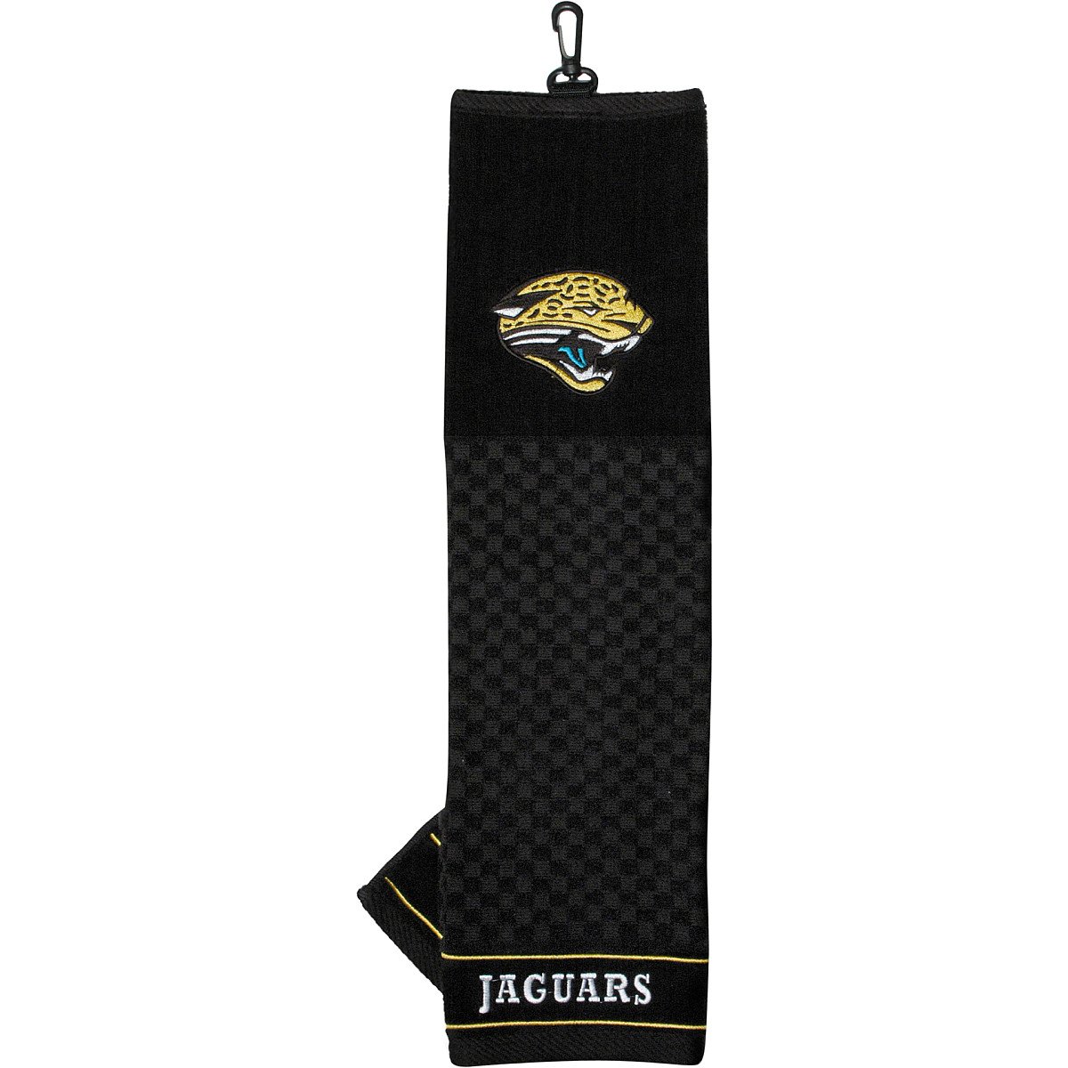 Team Golf NFL Jacksonville Jaguars Embroidered Golf Towel Embroidered Golf Towel, Checkered Scrubber Design, Embroidered Logo