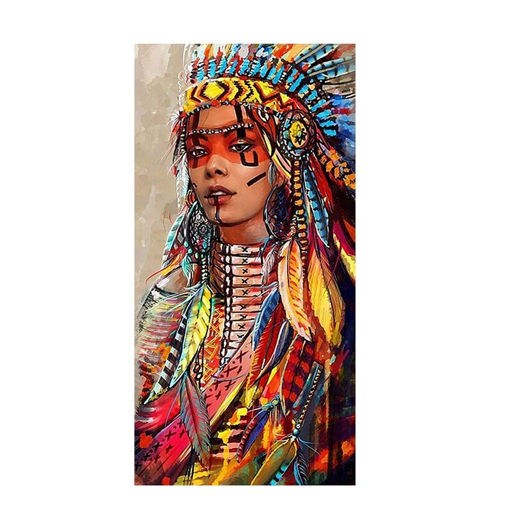Portrait indigène sur toile de haute qualité d'impression scandinave 80x160cm