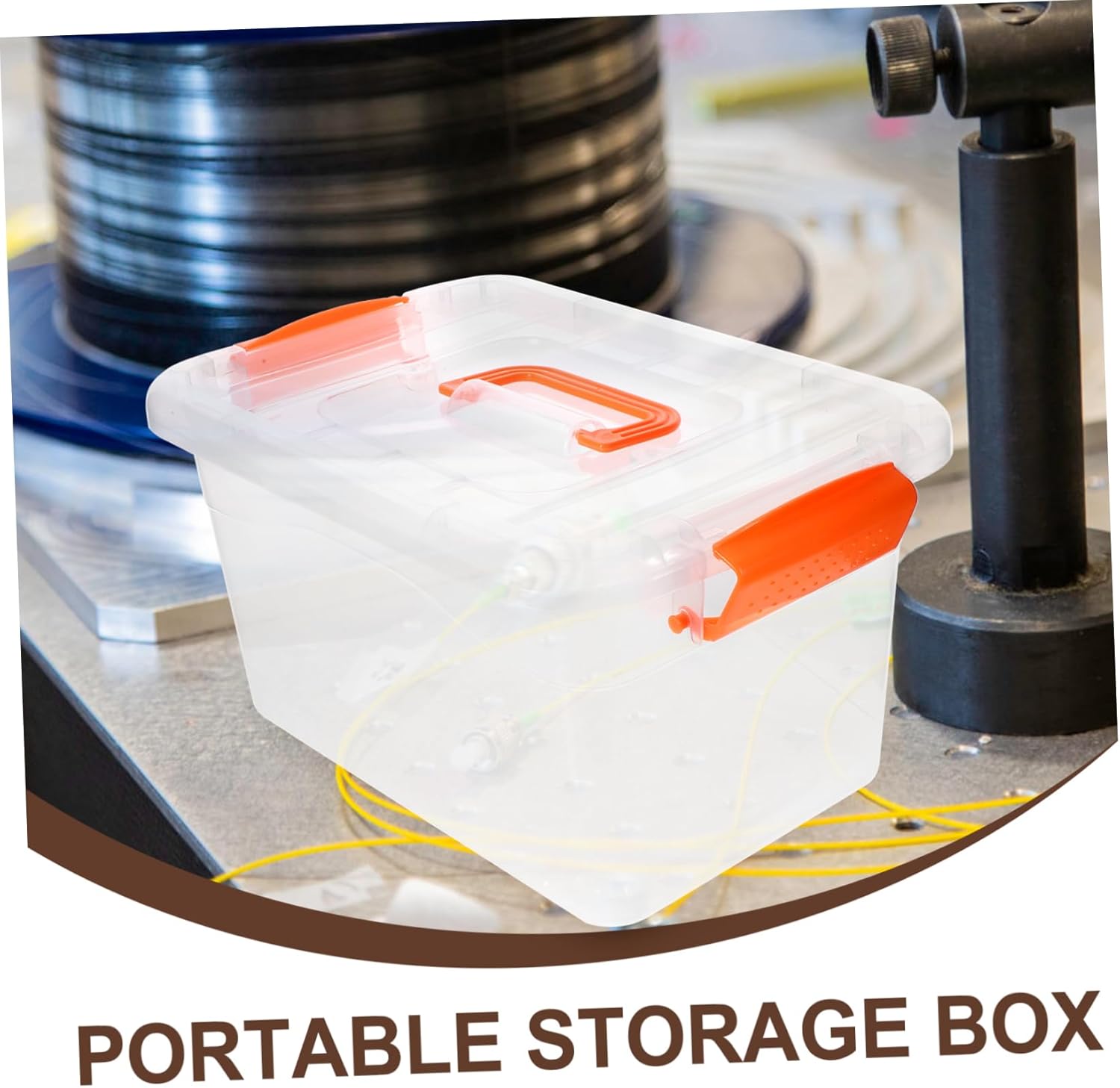 PRETYZOOM 6pcs Transparent Storage Boxes Clear Bins with Lids Portable Storage Containers for Home Organization Stackable and Multi-functional Tubs with Handles