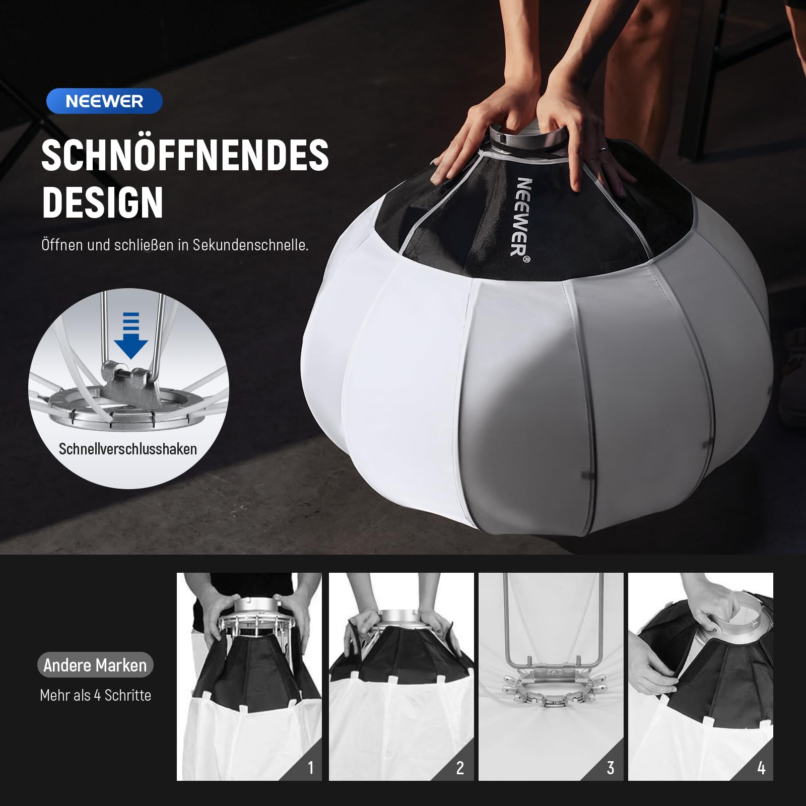 NEEWER Basics NS16L Lantern Softbox, 33,5", Schnellwechsel