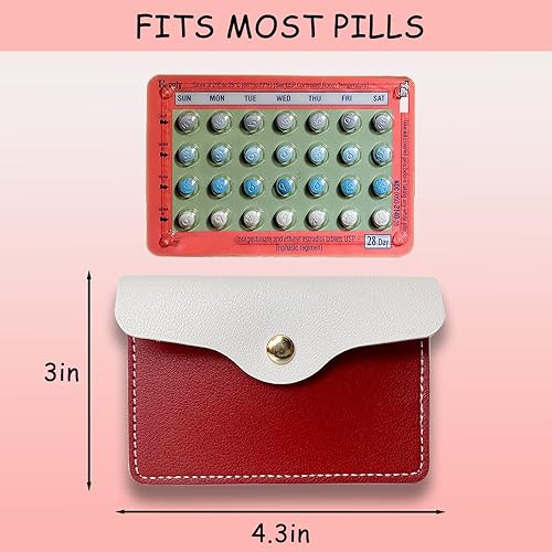 Miniatura 2 de Estuche para píldoras anticonceptivas de poliuretano para anticonceptivos para medicamentos, soporte para paquetes de 4.3 x 3 pies (rojo)