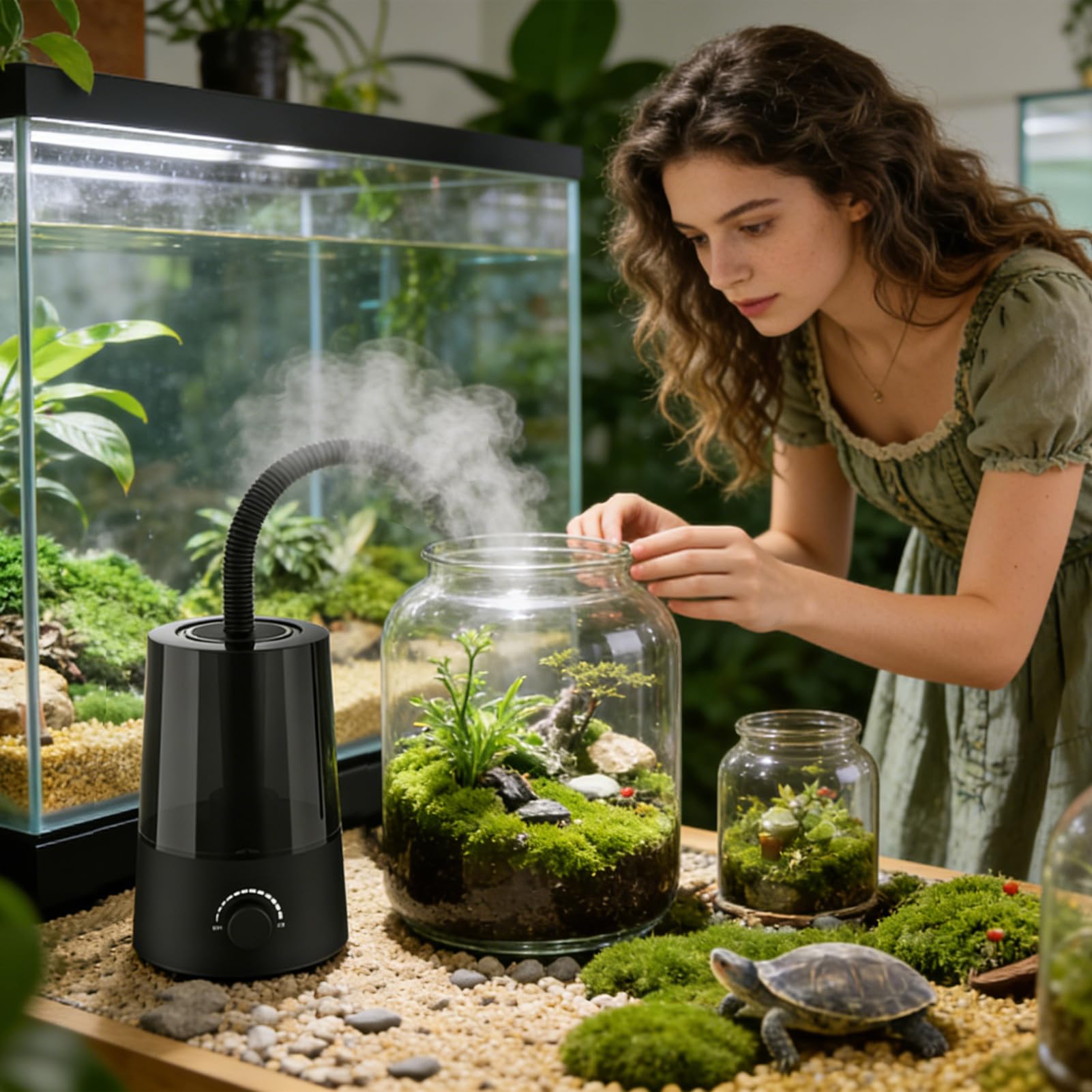 Nawilżacz do terrarium dla gadów 2,5 l Zamgławiacz z automatycznym | Zamgławiacz do Terrarium Dla Wiwarium , Gekon, Płaz, Gad, Żółw, Wąż, Żaba, Jaszczurka