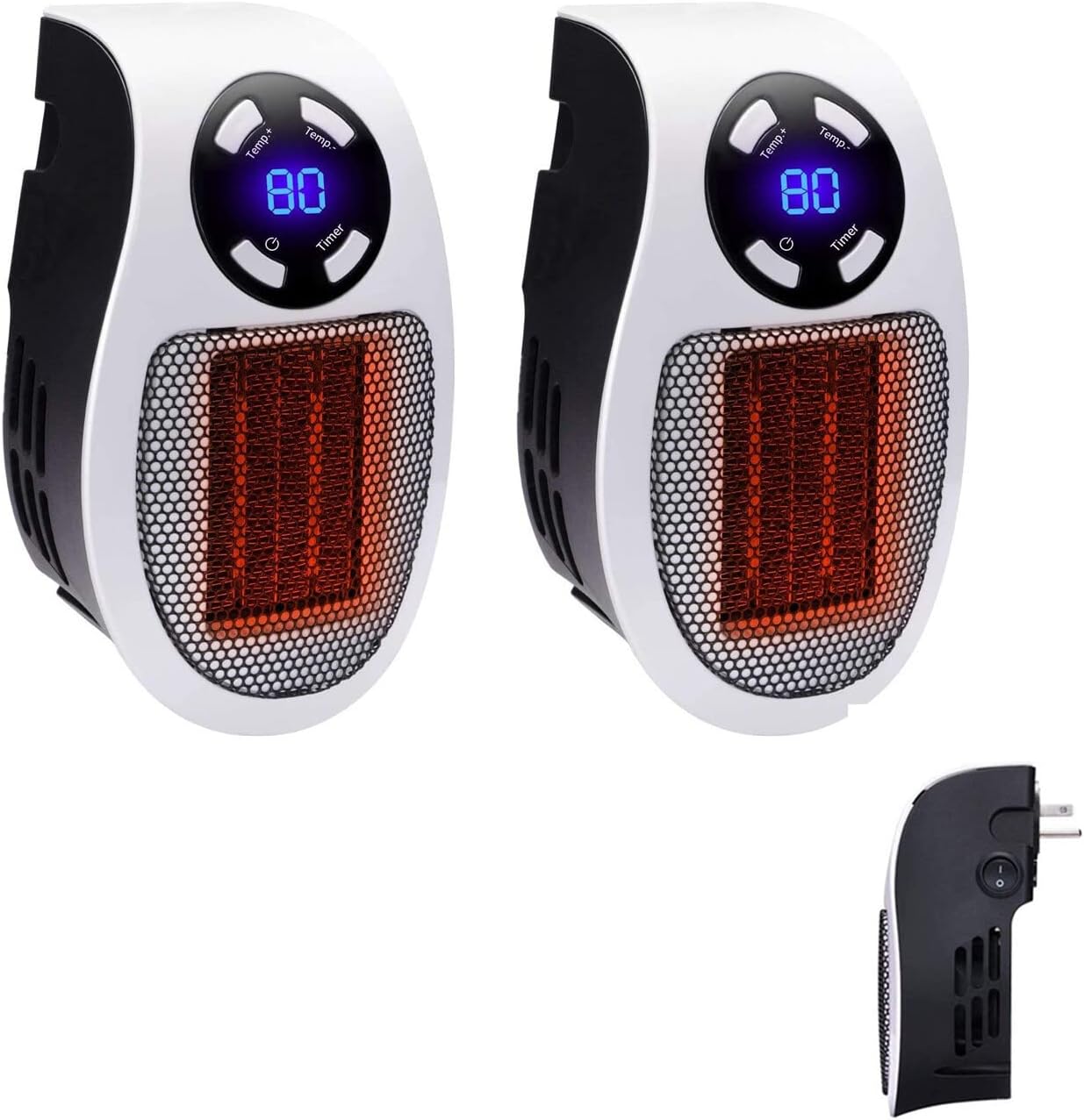 500W alpha heater plug in wall amperheat space heater portable for bathroom and office（2 PCS)