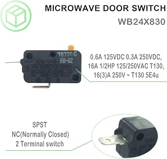 LONYE SZM-V16-FD-62 WB24X830 Monitor Switch RE2 Replacement for GE Starion Microwave 3405-001033 WB24X0800 WB24X800 AP2024338 PS237422 DE34-20019A(Normally Closed)(Pack of 2)