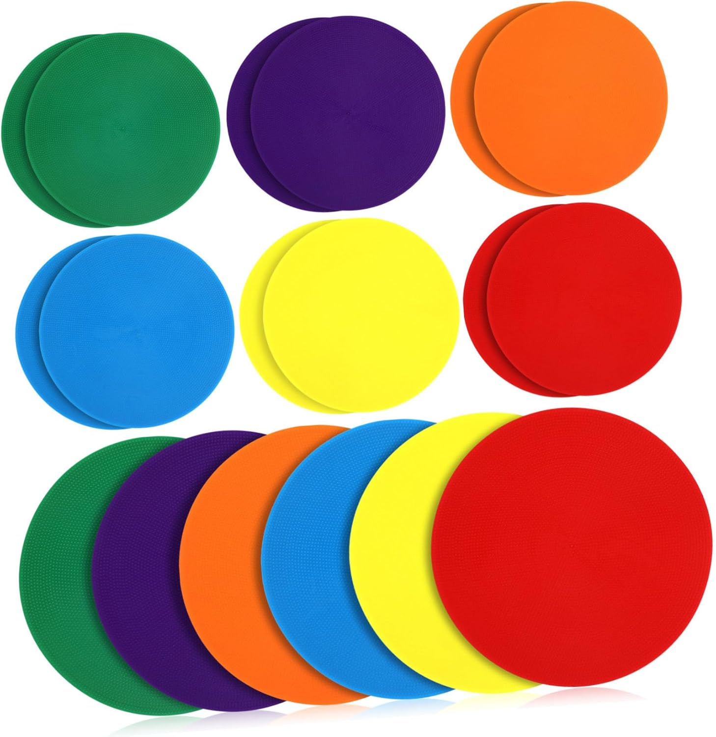 Toyvian 18Pcs Field Markers Non Slip Colored Discs for Sports Training Agility Dot Markers Vibrant Colors Durable Floor Dots for Soccer Football and Gym Exercises