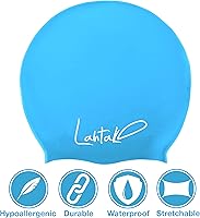 Vista 2 de Kids Swim Cap for Long Hair - Comfortable Fit Silicone Swimming Hat for Girls & Boys with Curly Hair, Braids, or Dreadlocks - Durable & Easy to Wear