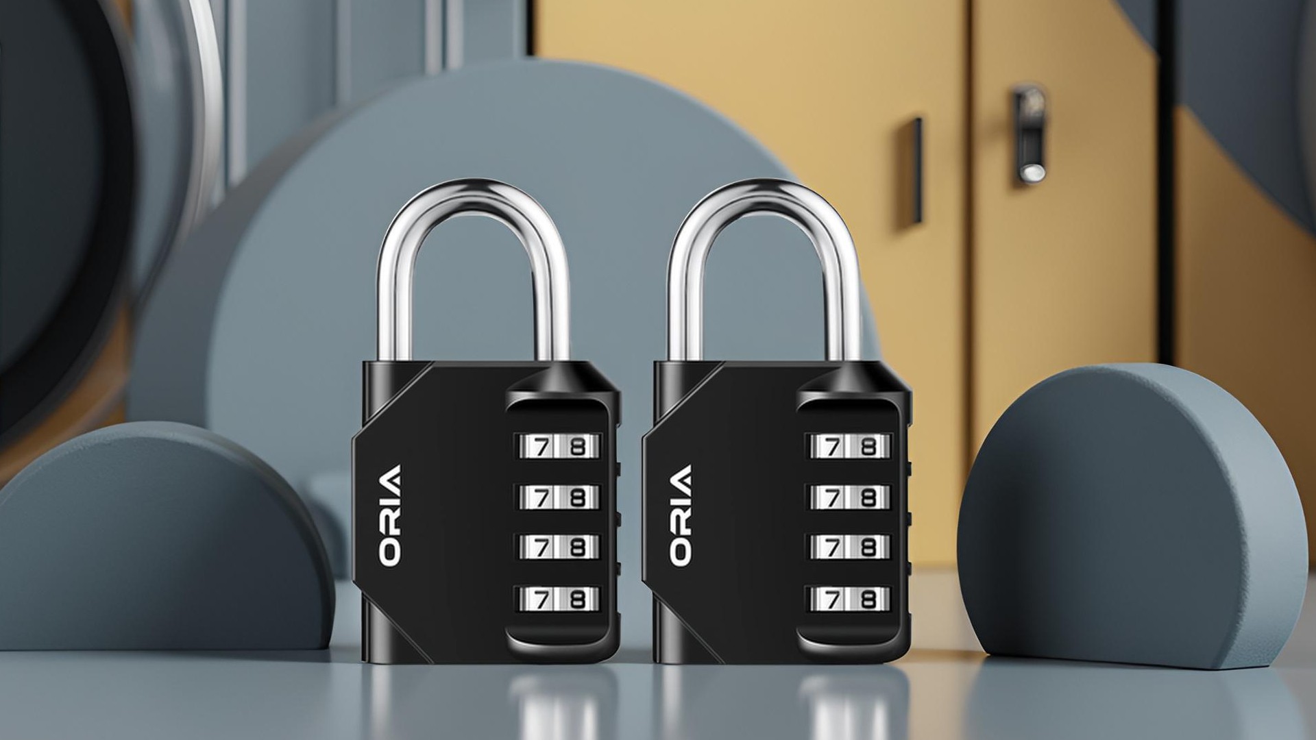 ORIA Combination Lock, 2 Pack Combination Padlock, 4-Digit Locker