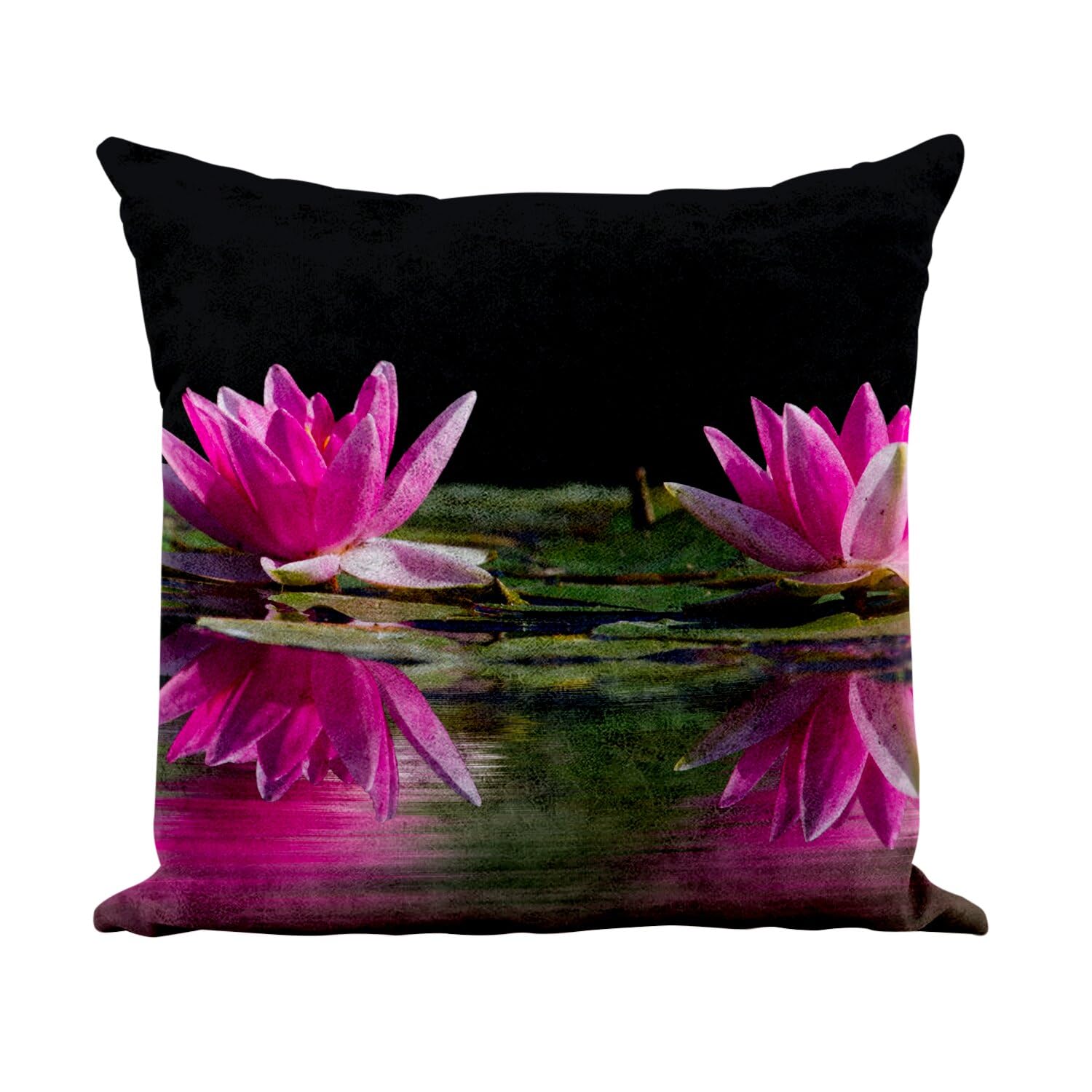 Coussin nénuphars roses en similicuir pour sublimer votre fauteuil