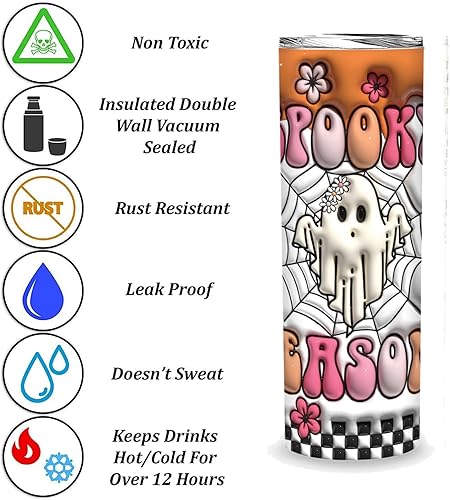 Miniatura 5 de Vaso de Halloween de regalo para mujeres, hombres y adultos, vaso de Halloween de burbujas espeluznantes de 20 onzas con tapa, vaso inflable