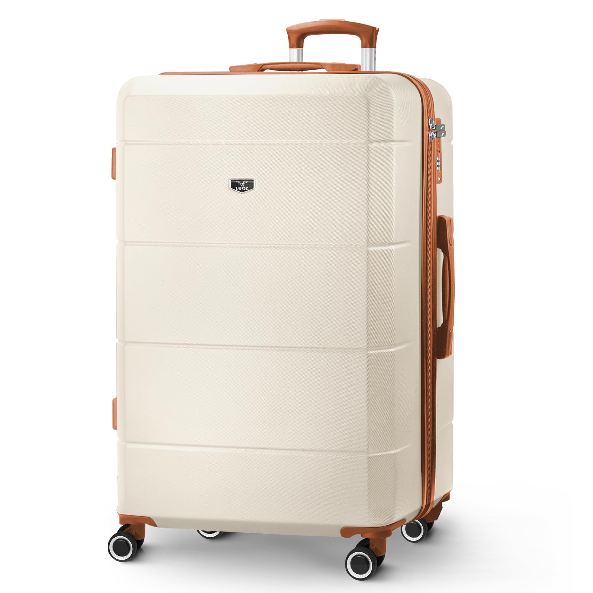 LUGG 28 Inch Jetset Suitcase Hard Shell Case 4 Wheel Travel bag Lightweight ABS Material with TSA Lock Approved for Travel with easyJet, British Airways, RyanAir, Virgin Atlantic, Emirates(75x49x29cm)