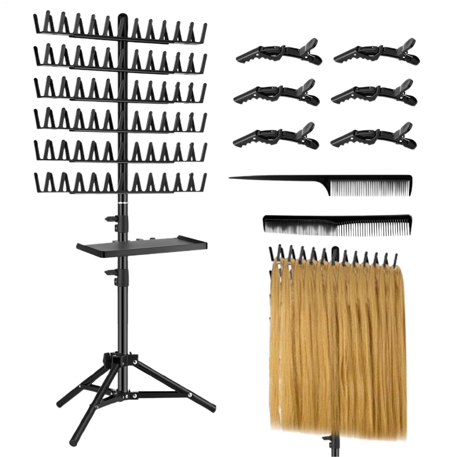 Portable Hair Separator Rack, Braid Hair Organizer, Hairs Separation Rack, Braiding Divider Racks, Divider Racks for Salon Use, Separator Rack for Braids, Length 30-51in