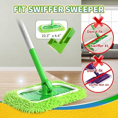 Miniatura 2 de Almohadillas reutilizables 100% de forro polar coral compatibles con trapeador Swiffer, cubierta plana para mopa húmeda y seca, paquete de 3