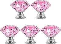 Vista 13 de 8 piezas de tiradores de gabinete de cristal rosa, perillas de vidrio de diamante de 30 mm, asas decorativas de gabinete de cocina para cajones