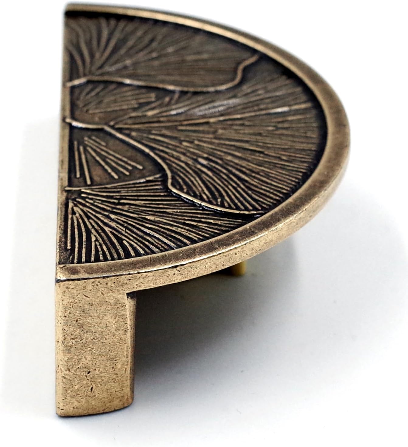 JETLAND Ginkgo Leaf Cup Pulls - 3" Hole Centers, Antique Brass Cabinet Drawer Handles, 6 Pack, CP0609AB076