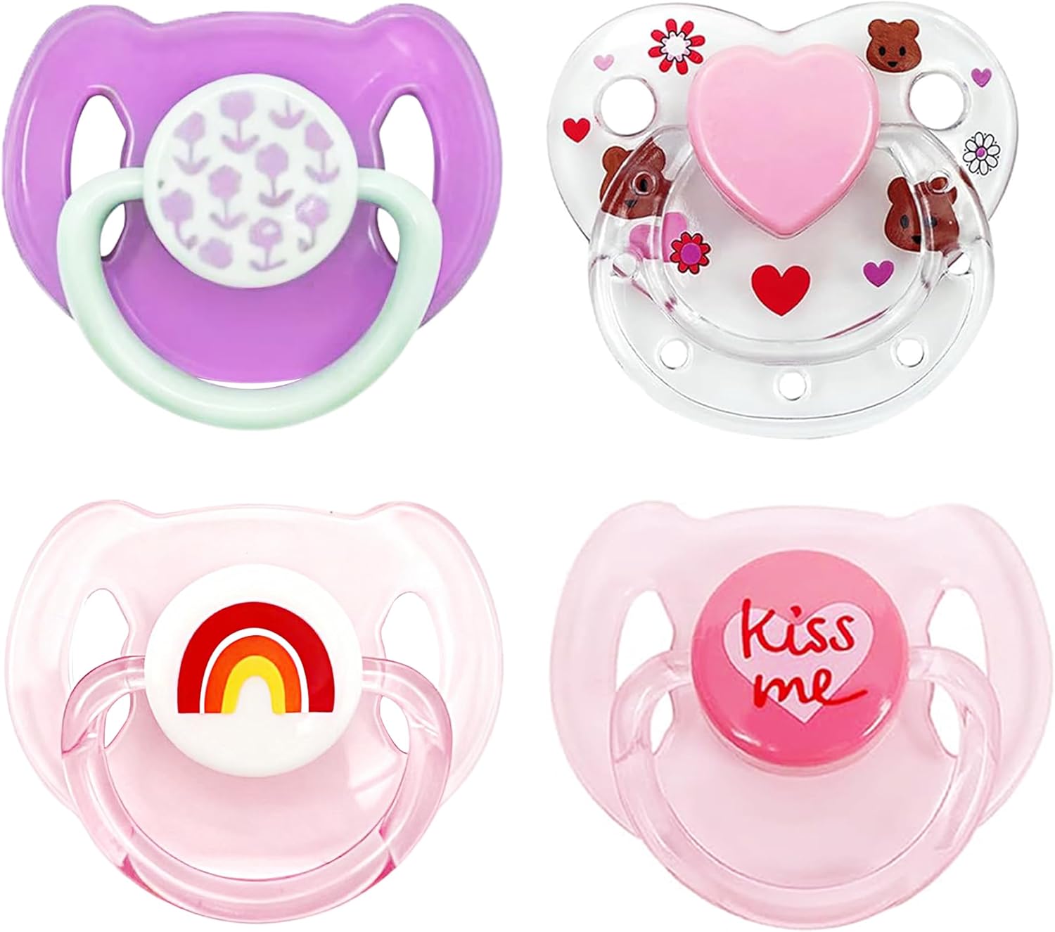 Blue Magnetic Pacifier for Reborn Dolls, Baby Doll Bottles, Reborn Baby Doll Accessories & Realistic Baby Doll Accessories Set for Newborn Dolls-4Pcs