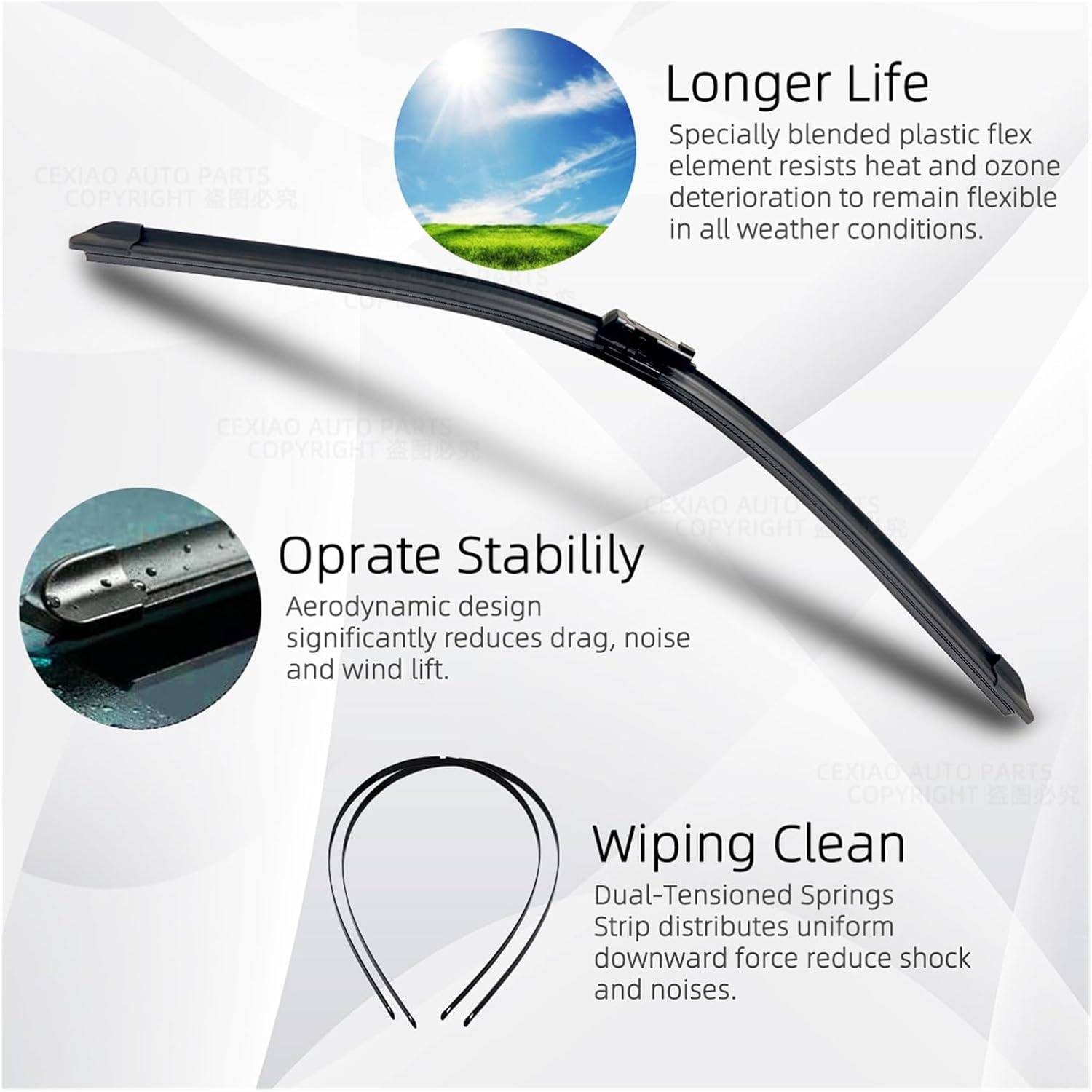 Fit For A1 8L 8P S3 8V RS3 Front Windshield Wiper Multifunctional Double Rubber Strip Wiper 2020 2017(2 PCS,A3S3 RS3 (2005-2013))